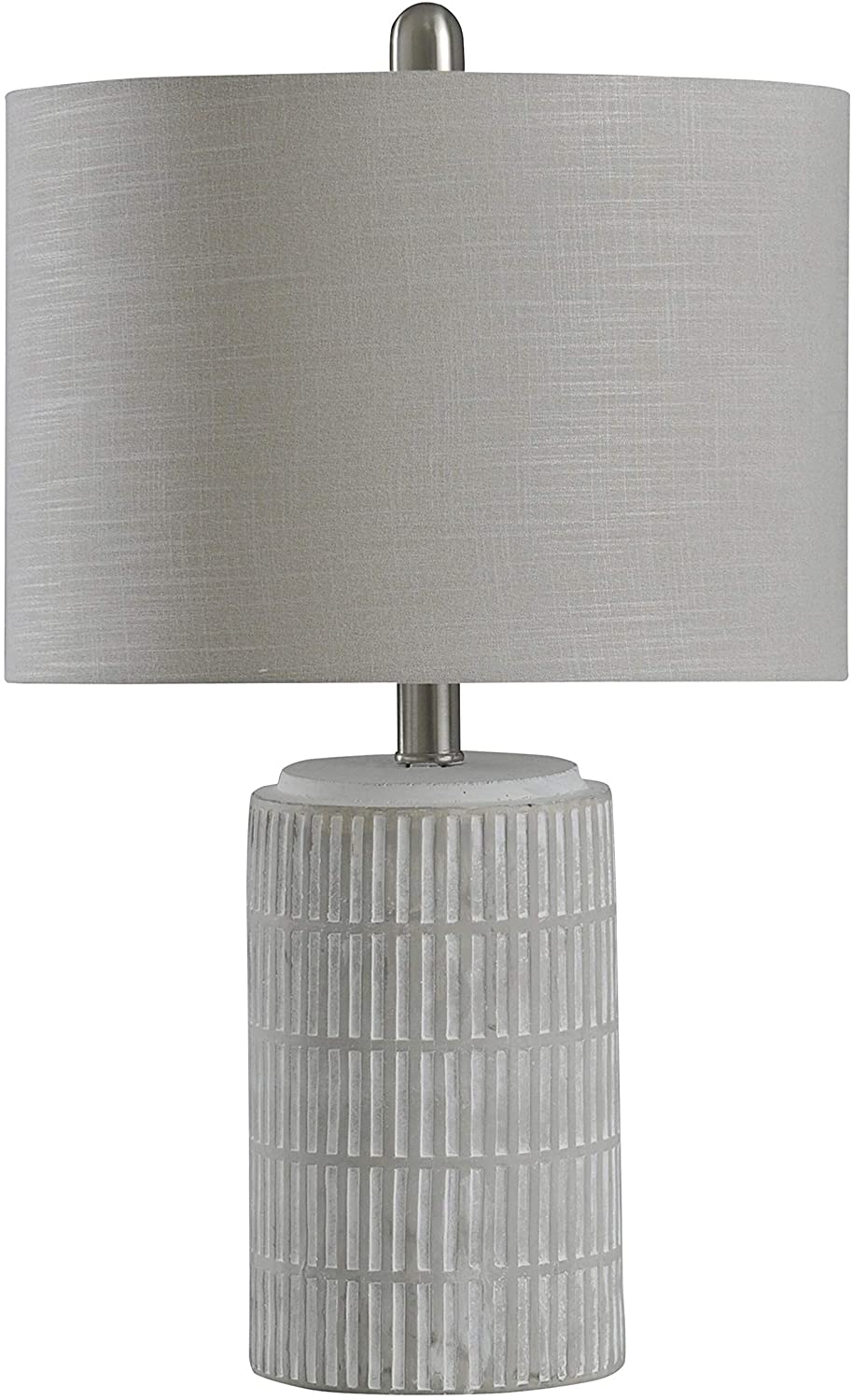 Distressed Gray White Table Lamp Light Beige Shade Grey Modern Contemporary