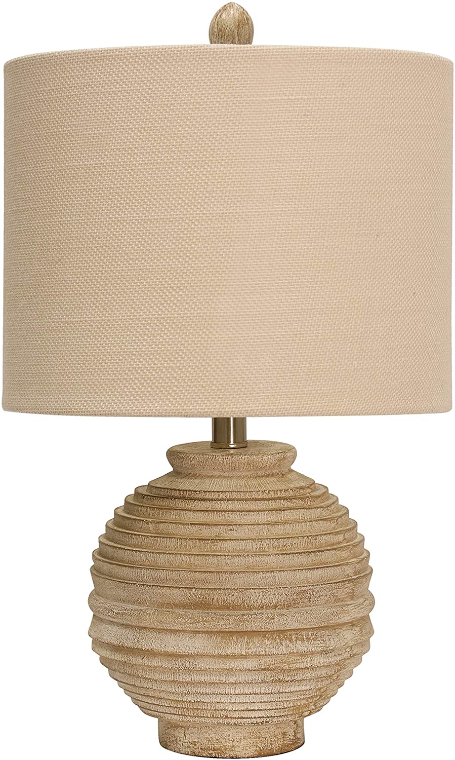 MISC Distressed White Table Lamp Hardback Fabric Shade