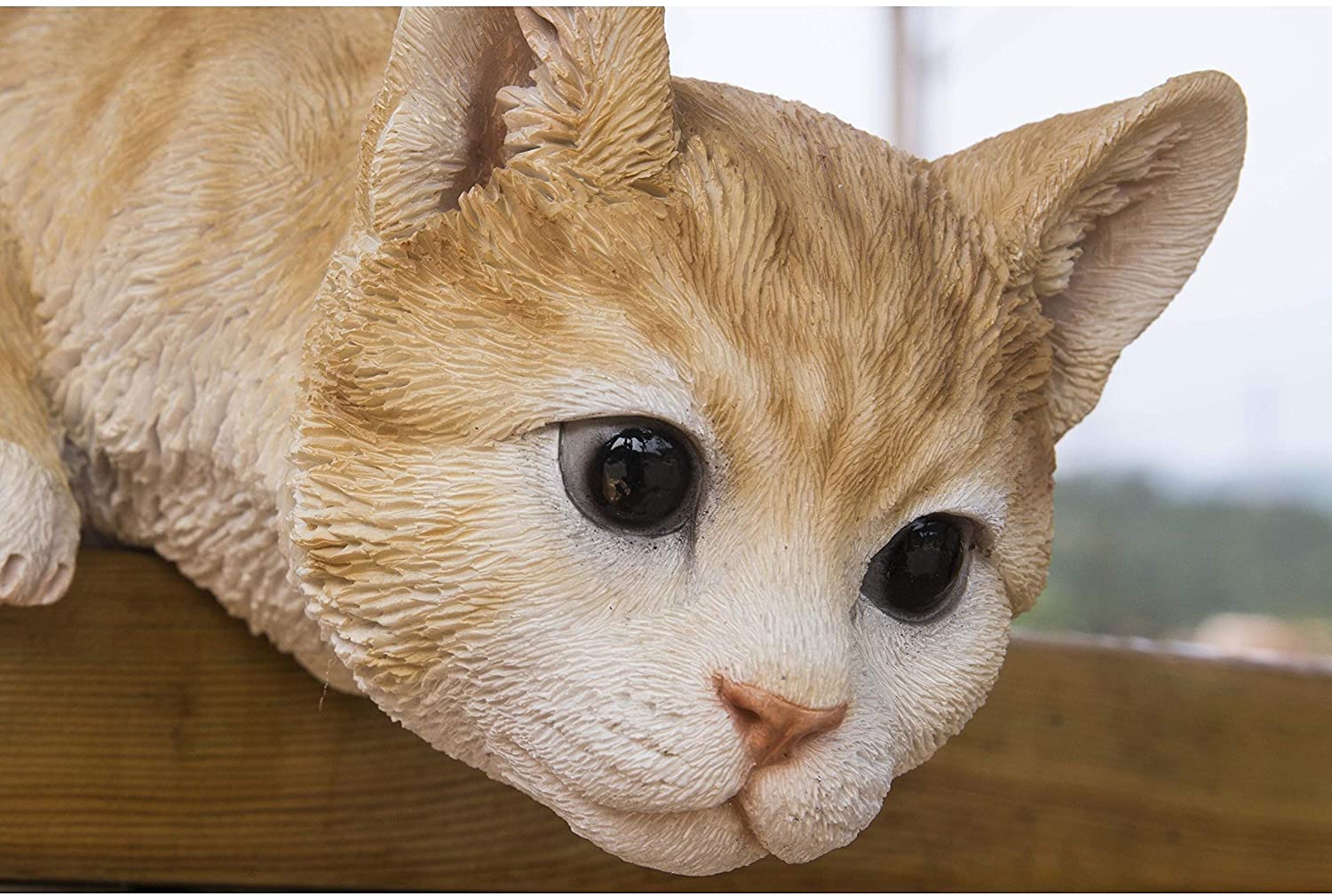 Cat Looking Over Ledge Orange Tabby Polyresin