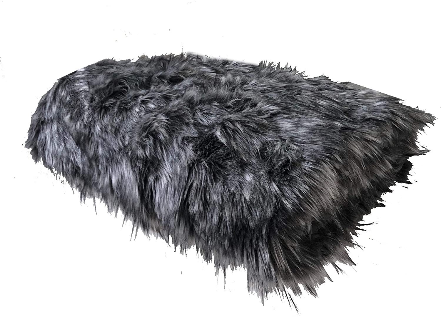 Wolf Faux Fur Grey Luxury Throw Animal Mid Century Modern Made USA