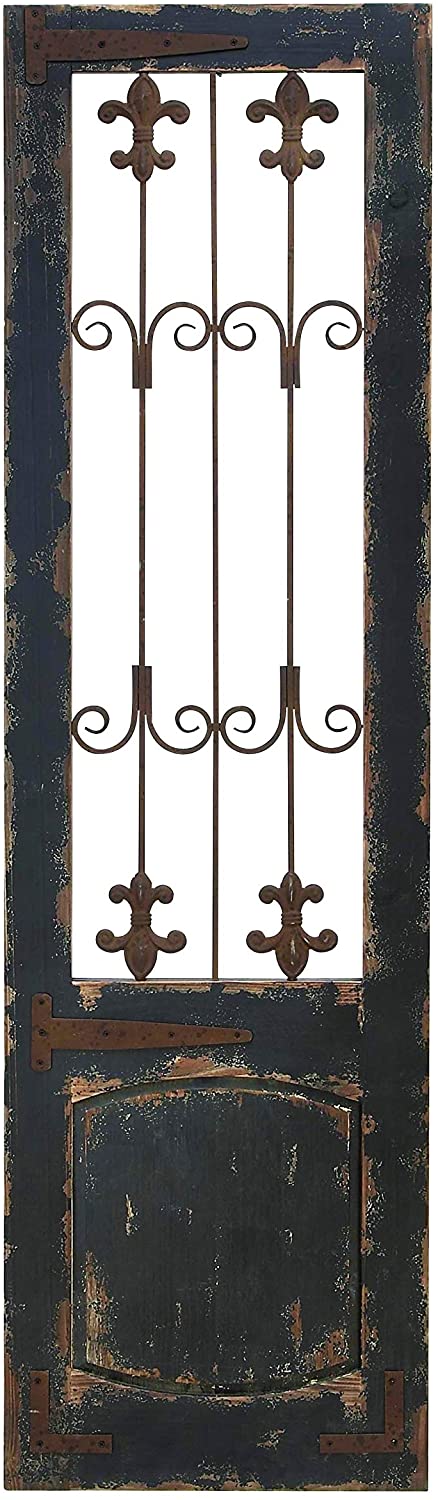 Wood Metal Wall Decor 57 Inches High 16 Wide Black Modern Contemporary