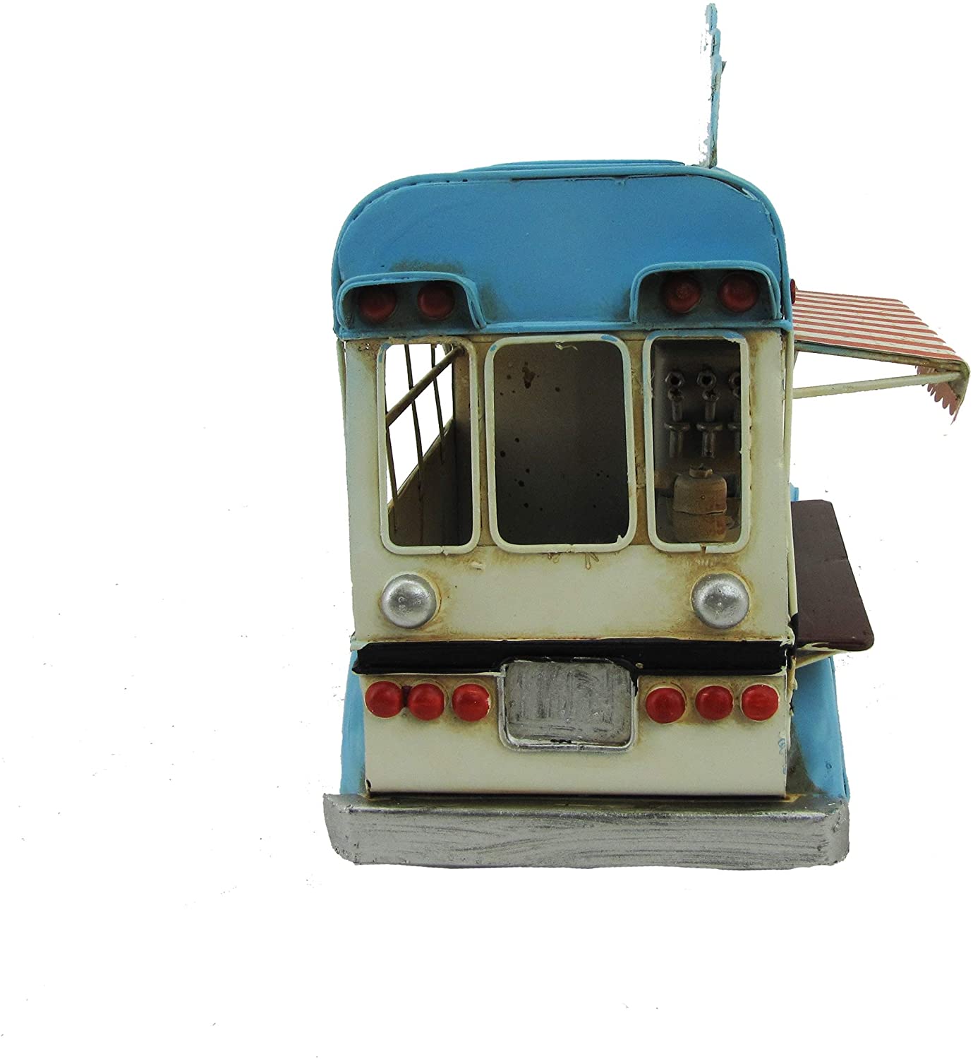 Unknown1 Blue Vintage Coffee Truck Small Traditional Iron Antique Weather Resistant