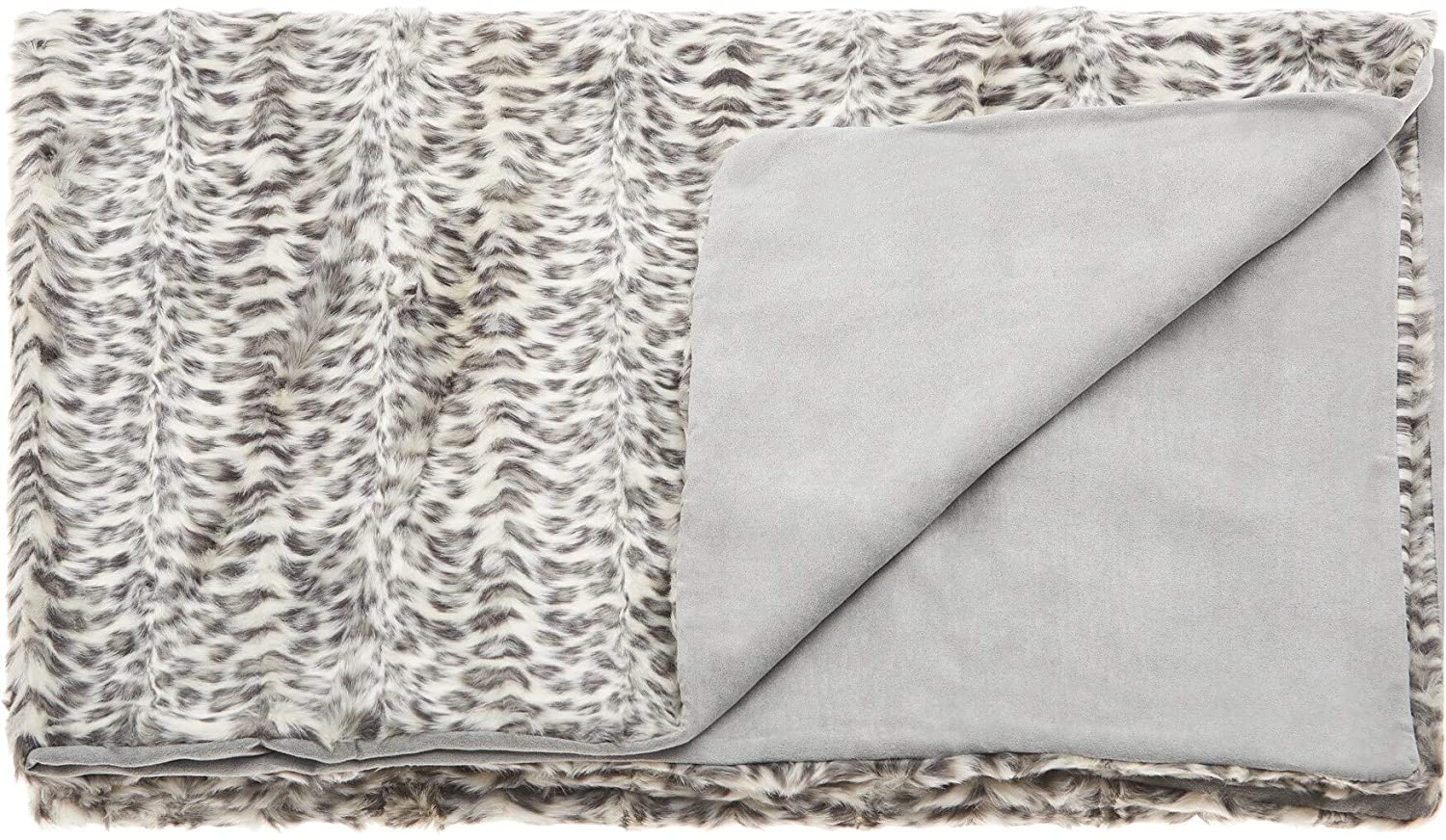 Unknown1 Fur Ivory/Grey Throw Blanket (50