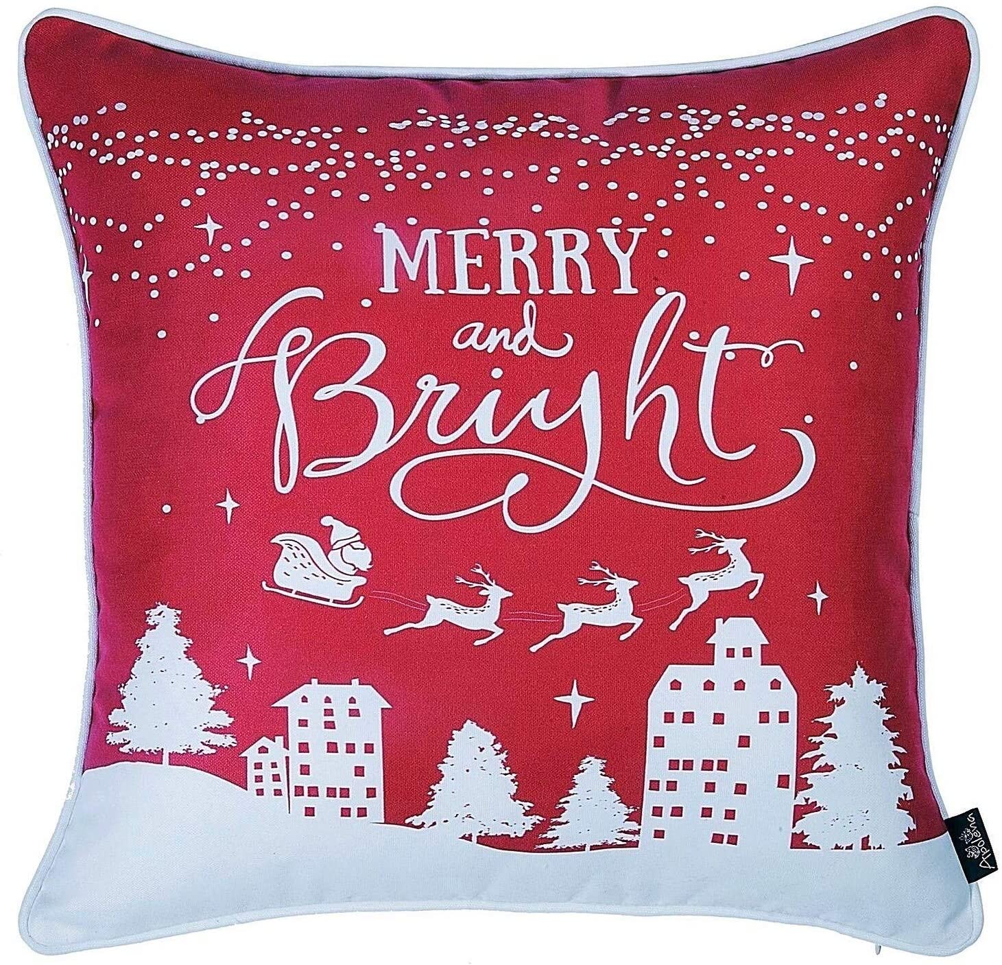 Unknown1 Christmas Merry Bright Throw Pillow Covers Xmas 18