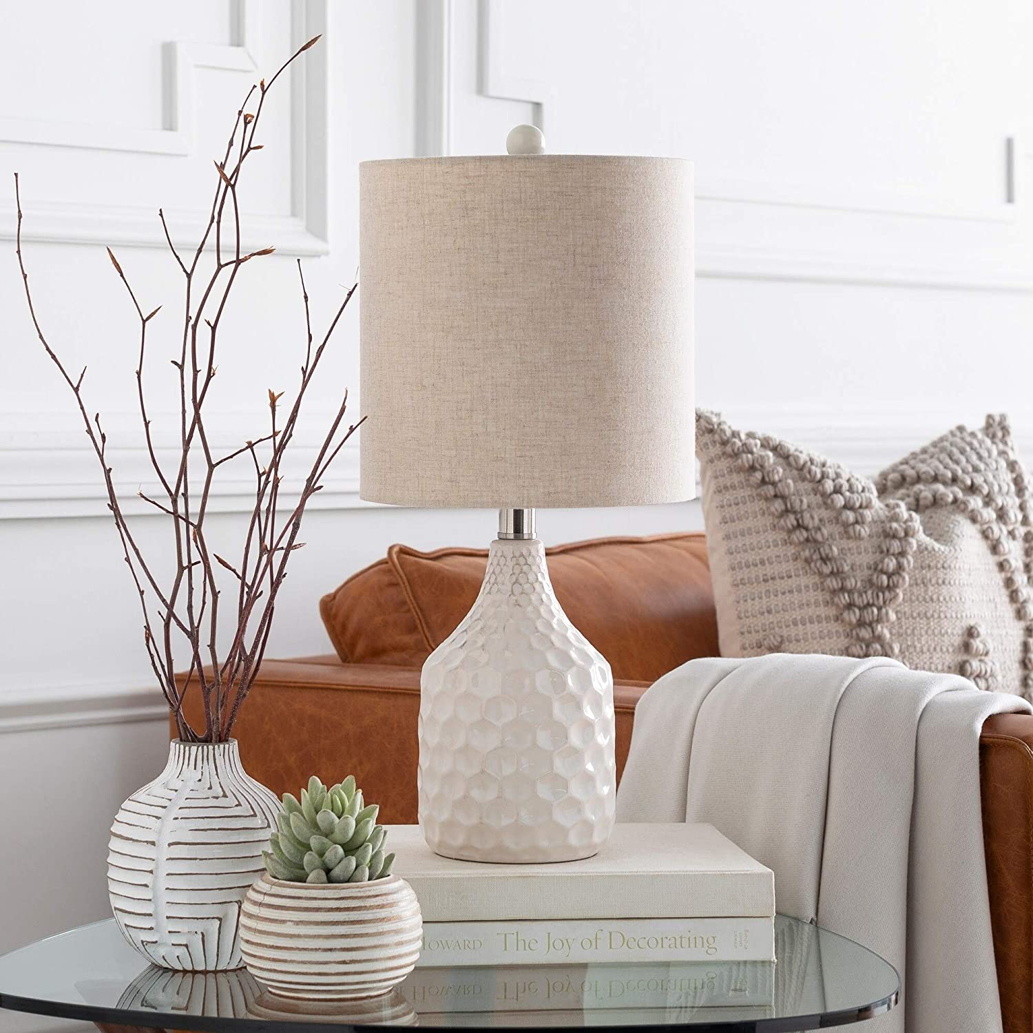 18 5 Ivory Transitional Table Lamp Beige