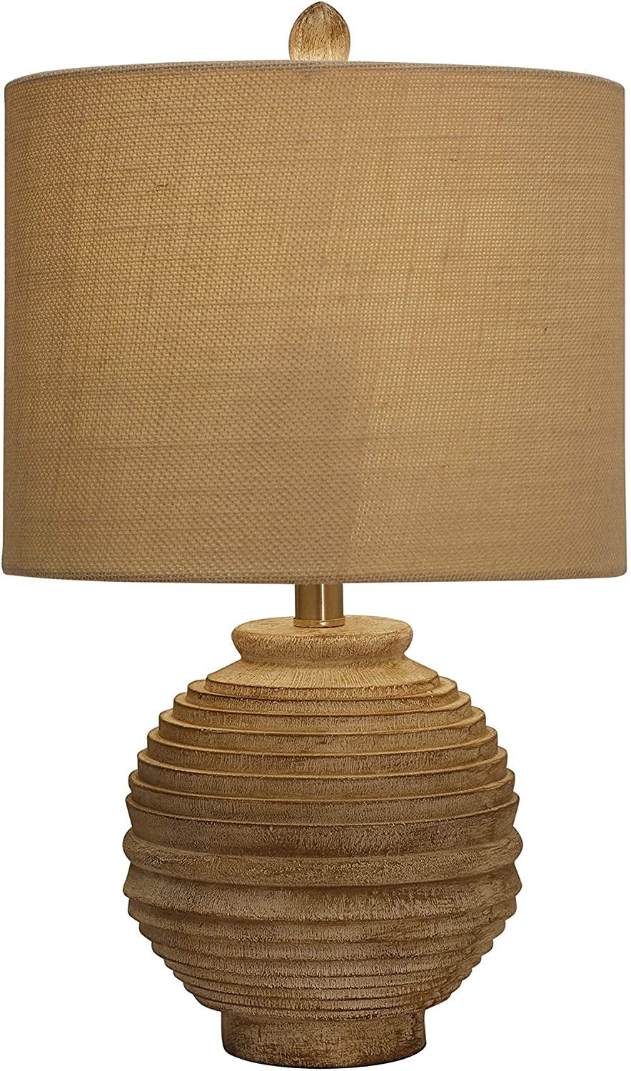 MISC Distressed White Table Lamp Hardback Fabric Shade