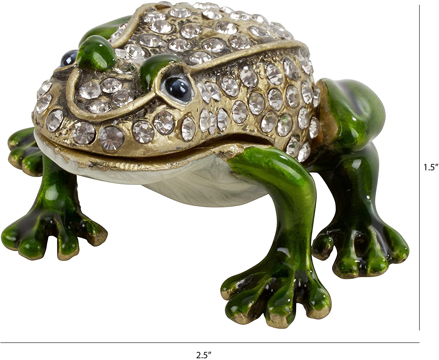Unknown1 Jeweled Frog Figurine Box Color Animals Pewter