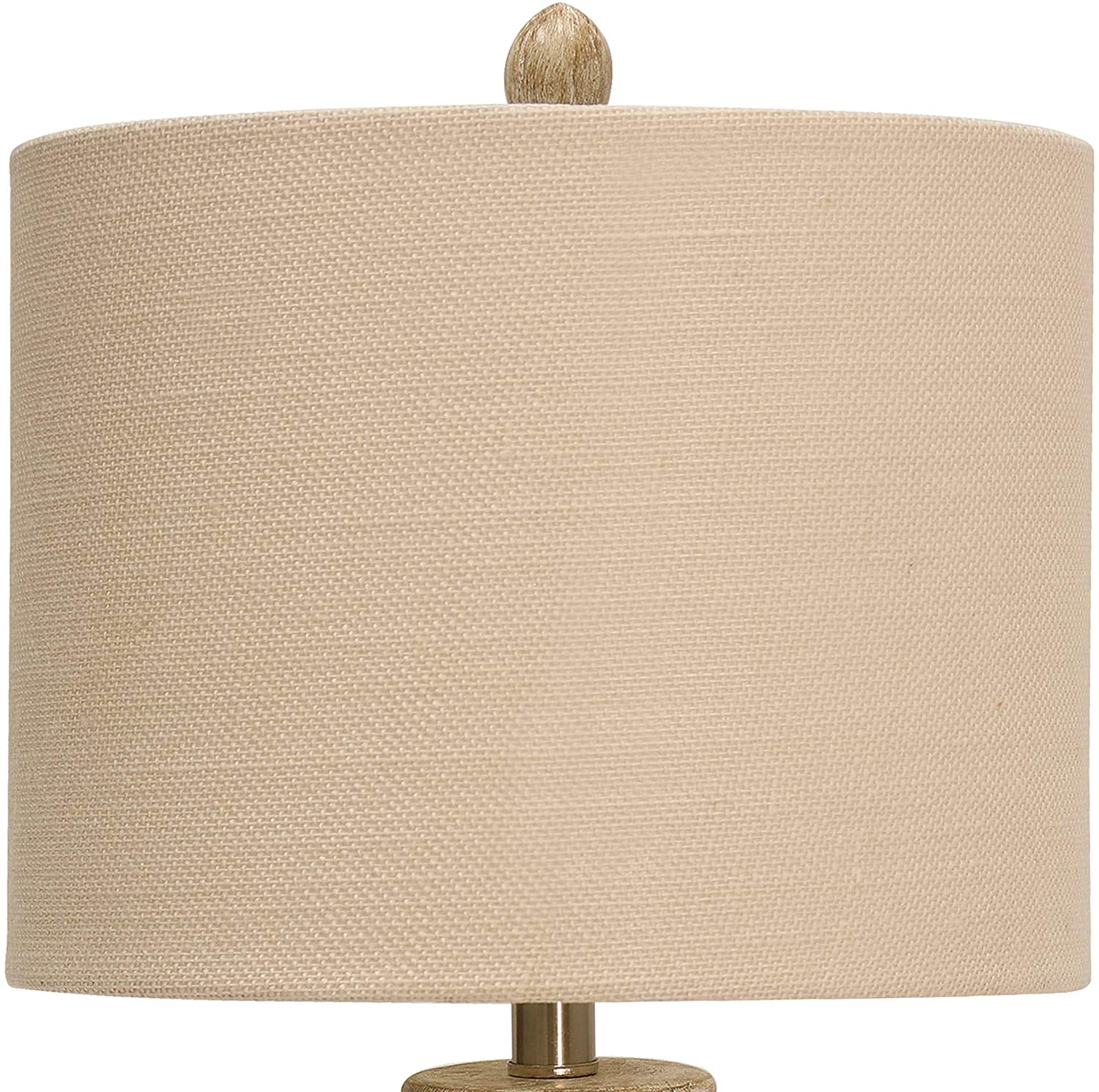 MISC Distressed White Table Lamp Hardback Fabric Shade