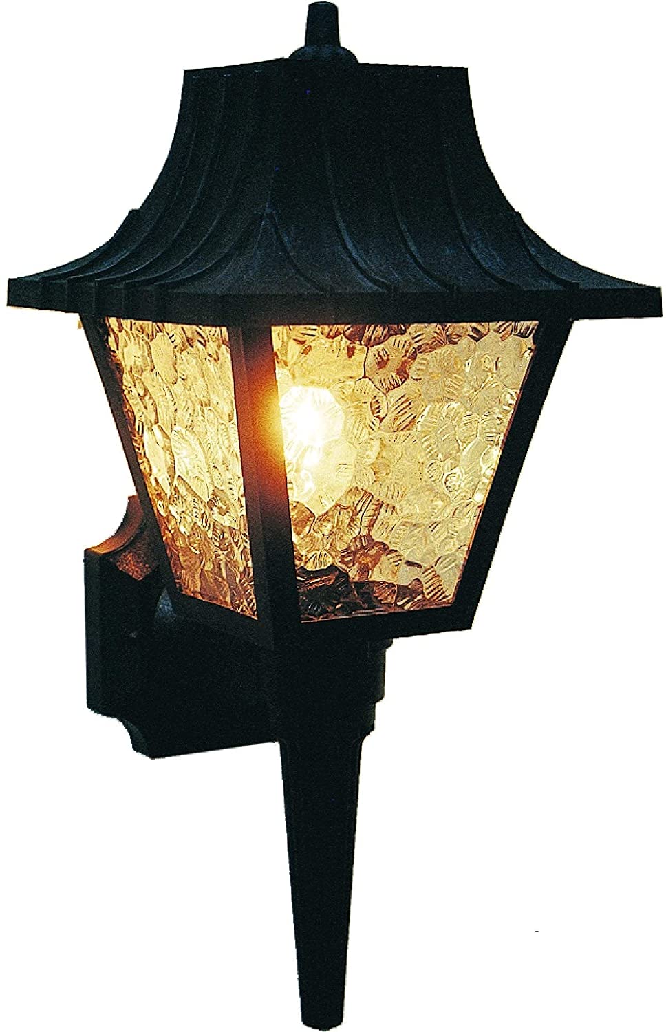 1 Light Black Outdoor Lantern Wall Mount Traditional Dimmable