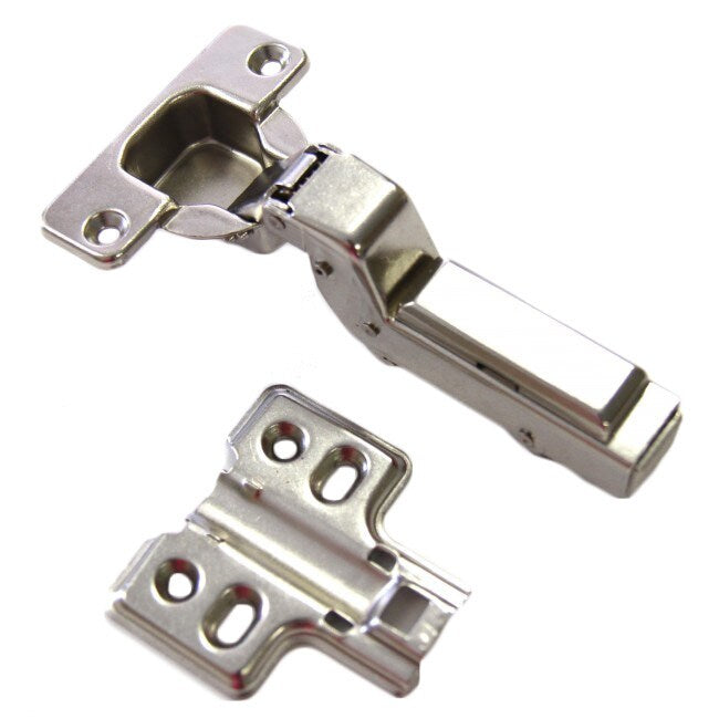 Frameless European Concealed Hydraulic Soft-close Cabinet Hinge (Case of 10) Grey Metal Nickel Finish