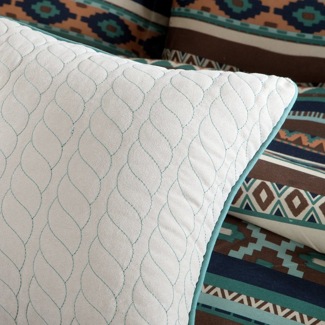 Southwest Comforter Set Native American Southwestern Bedding Horizontal Tribal Stripes Geometric Motifs Lodge Indian Themed Pattern Aztec Western