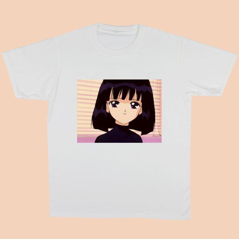 Sale Aesthetic Saturn Girl Anime Print T-Shirt