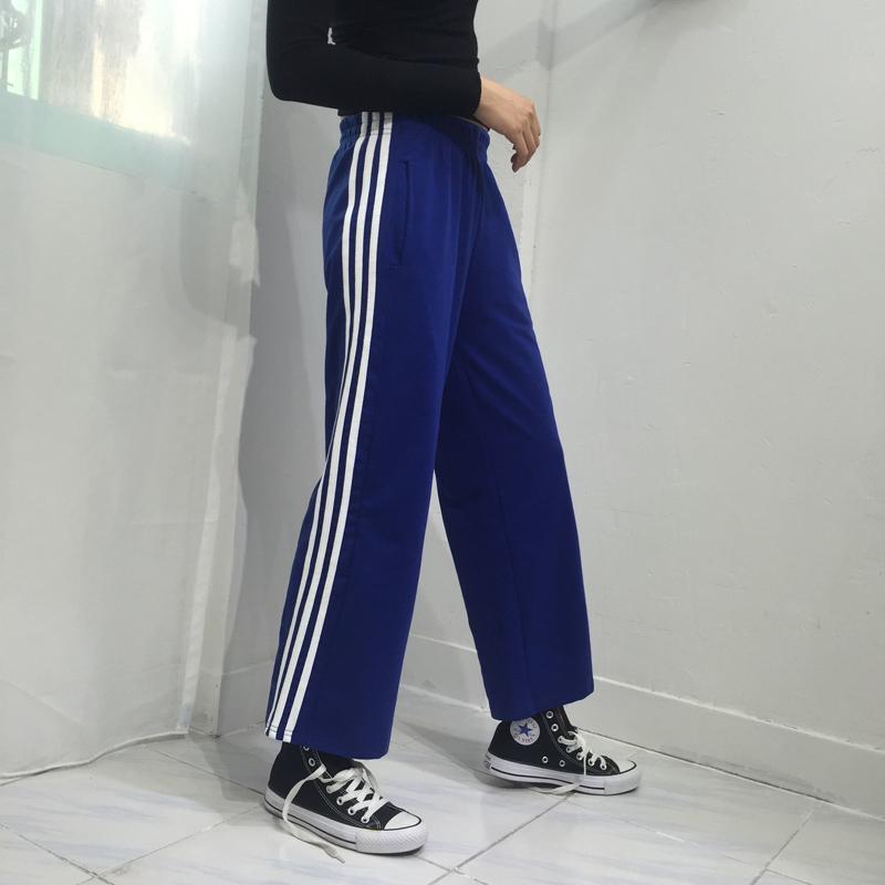 Sale Basic Colors Sportish Side Lines Unisex Grunge Oversized Pants