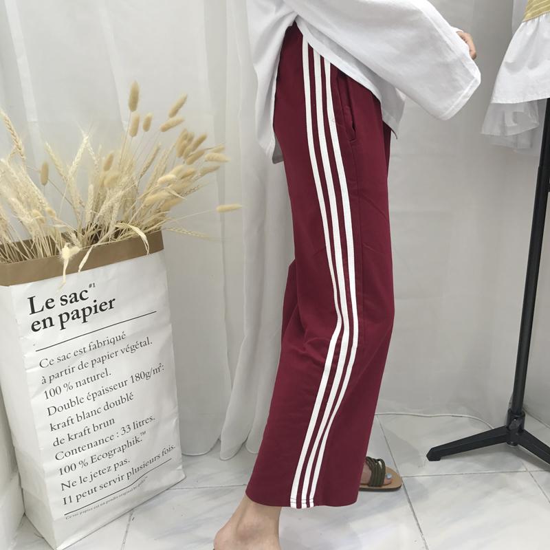 Sale Basic Colors Sportish Side Lines Unisex Grunge Oversized Pants