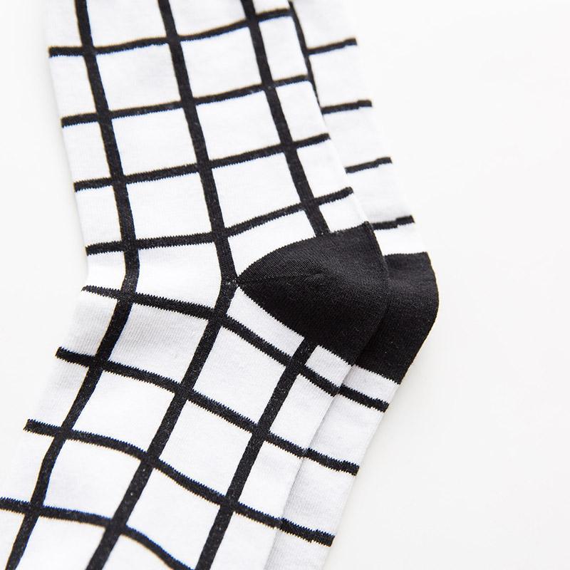 Sale Checkered Grid Black White Minimal Socks