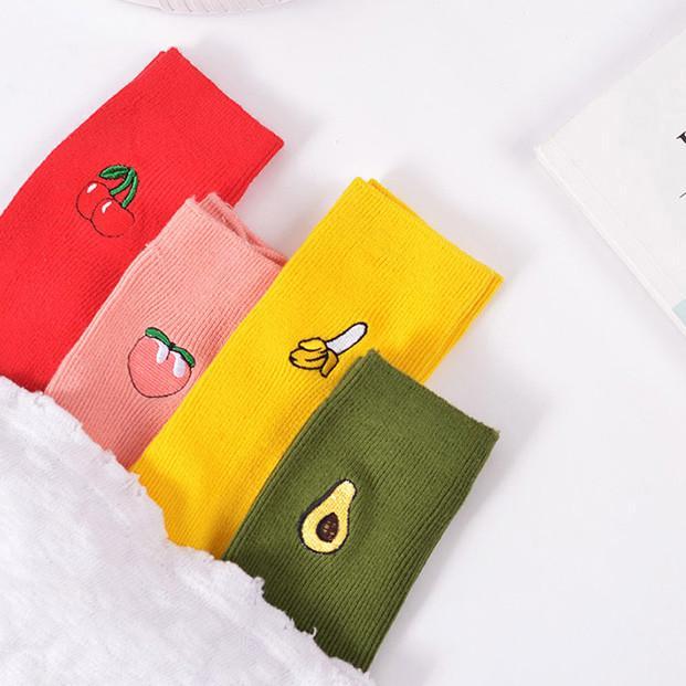 Sale Fruit Embroideries Cotton Socks