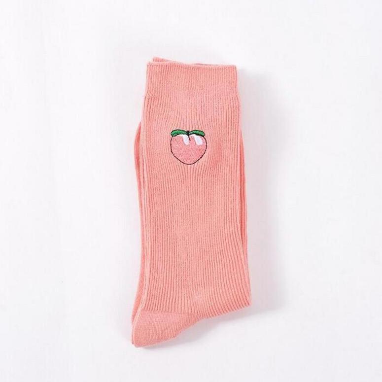 Sale Fruit Embroideries Cotton Socks