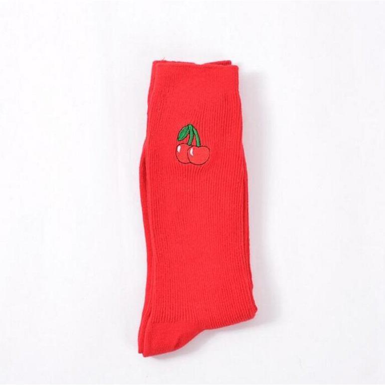 Sale Fruit Embroideries Cotton Socks