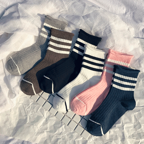 Sale Sportish Lines Middle High Ankle Natural Colors Socks