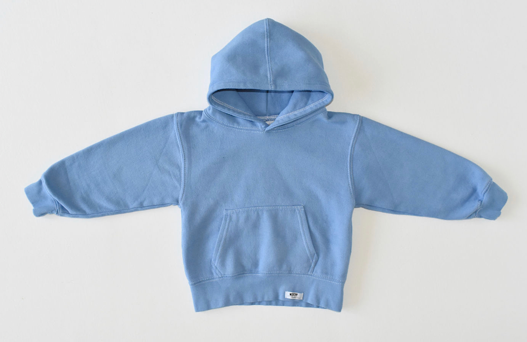 Kids Hand Dyed Hoodie in Blue