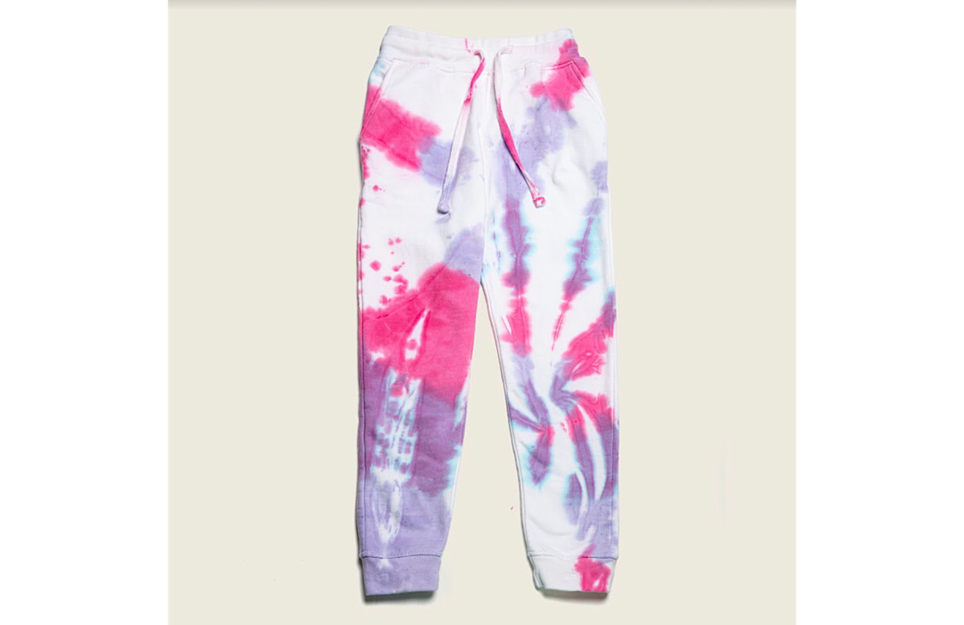 Kids Tie Dye Joggers in Pink/Purple