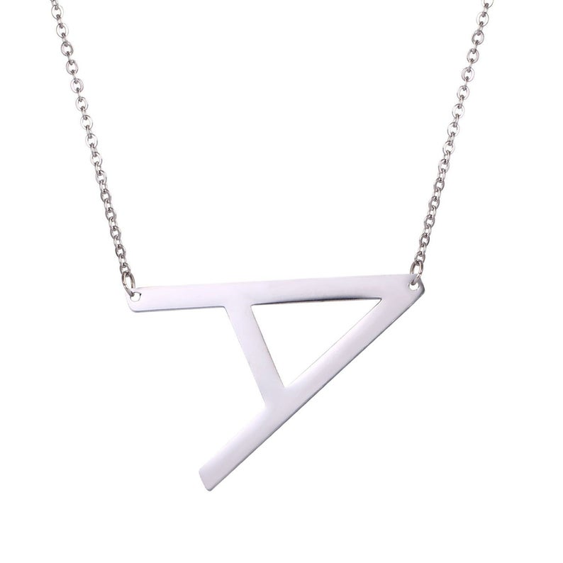 stainless steel letter pendant necklace A inital necklaces A to Z Beautiful Ladies choker 26