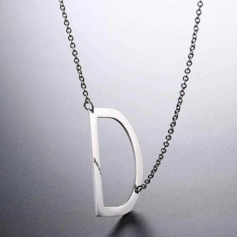 stainless steel letter pendant necklace A inital necklaces A to Z Beautiful Ladies choker 26