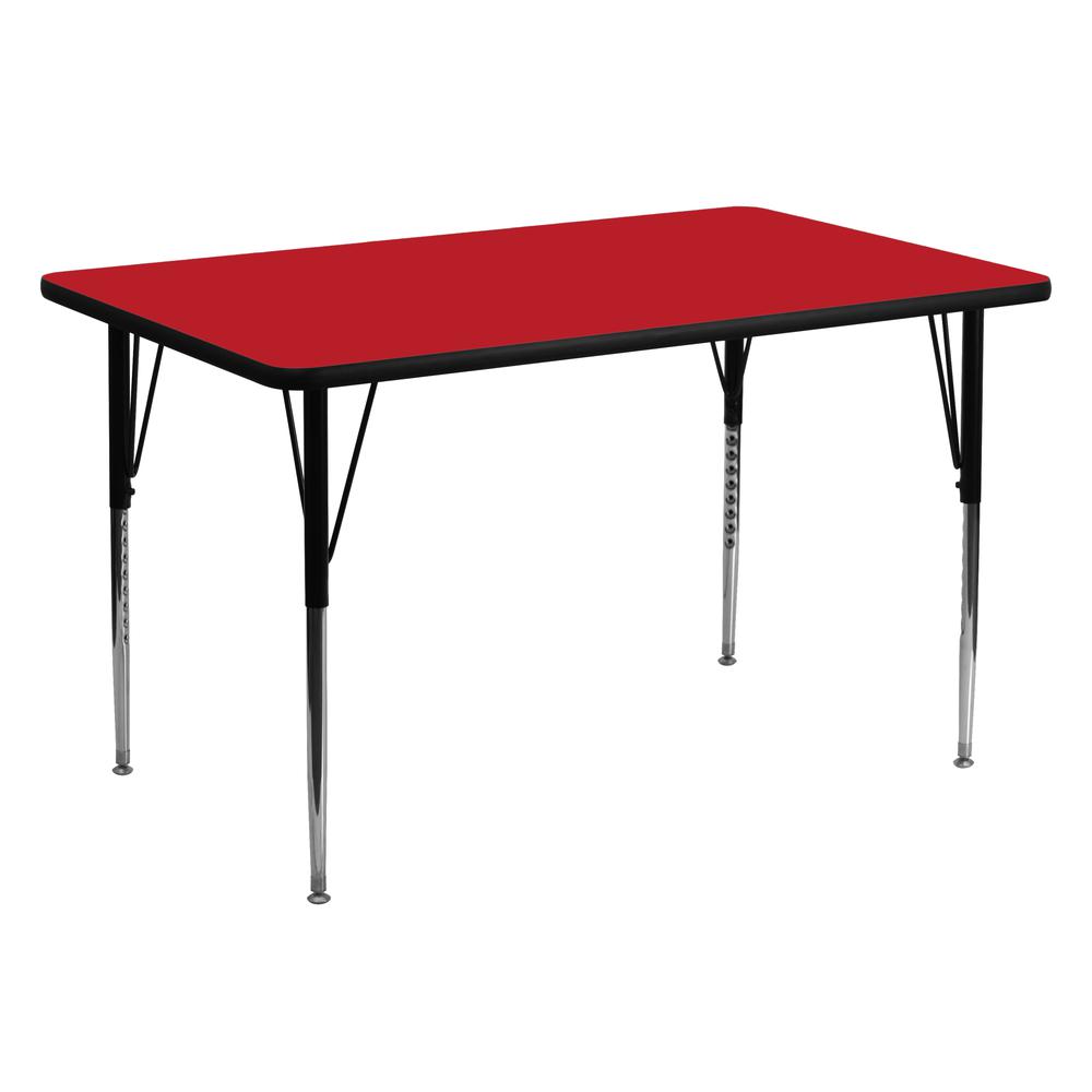 30'W x 60'L Rectangular Red HP Laminate Activity Table