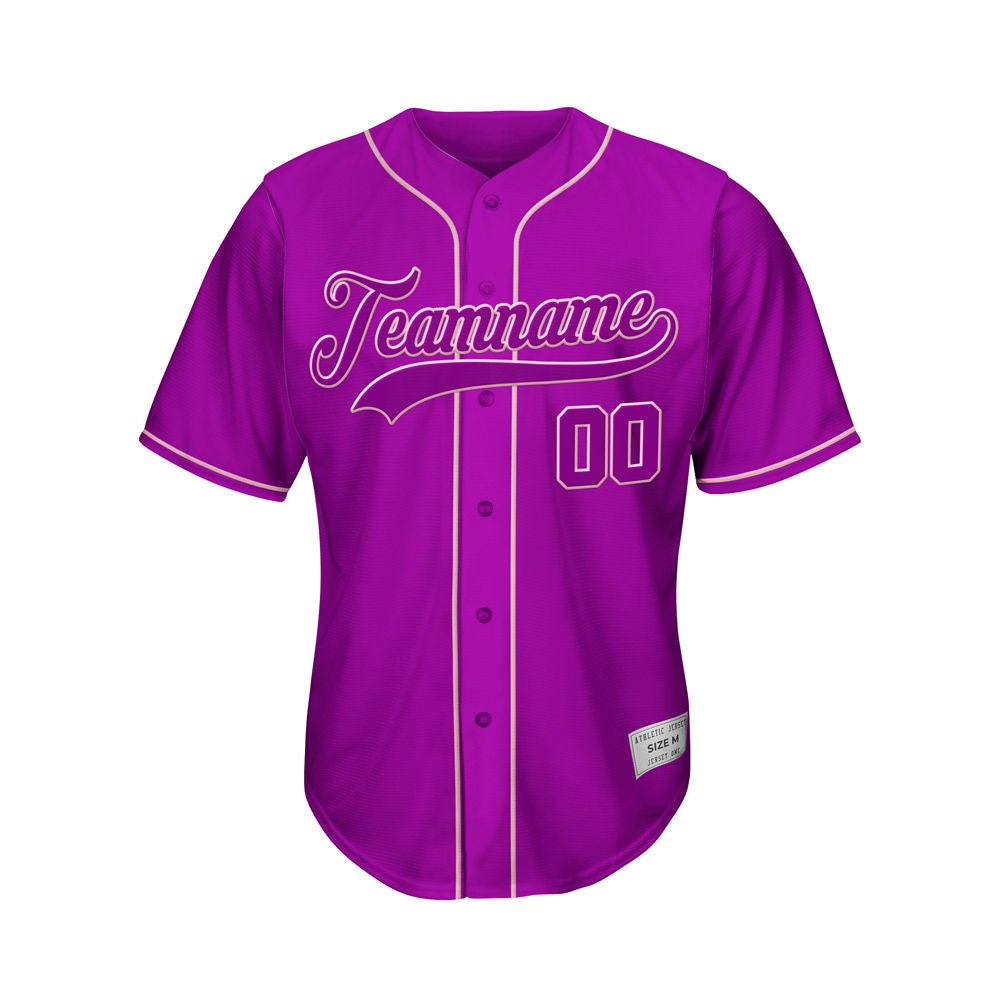 Custom Purple Button Down Hipster Baseball Jersey