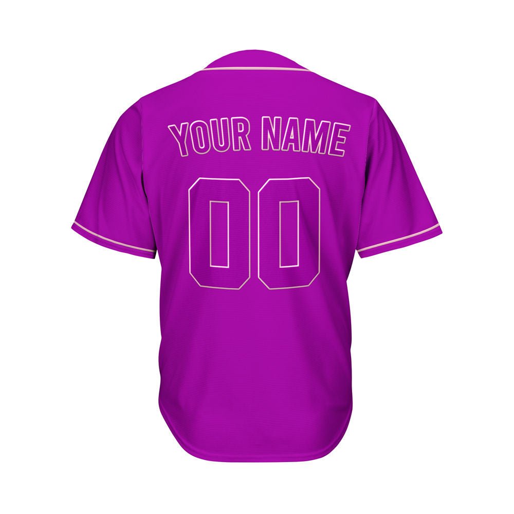 Custom Purple Button Down Hipster Baseball Jersey