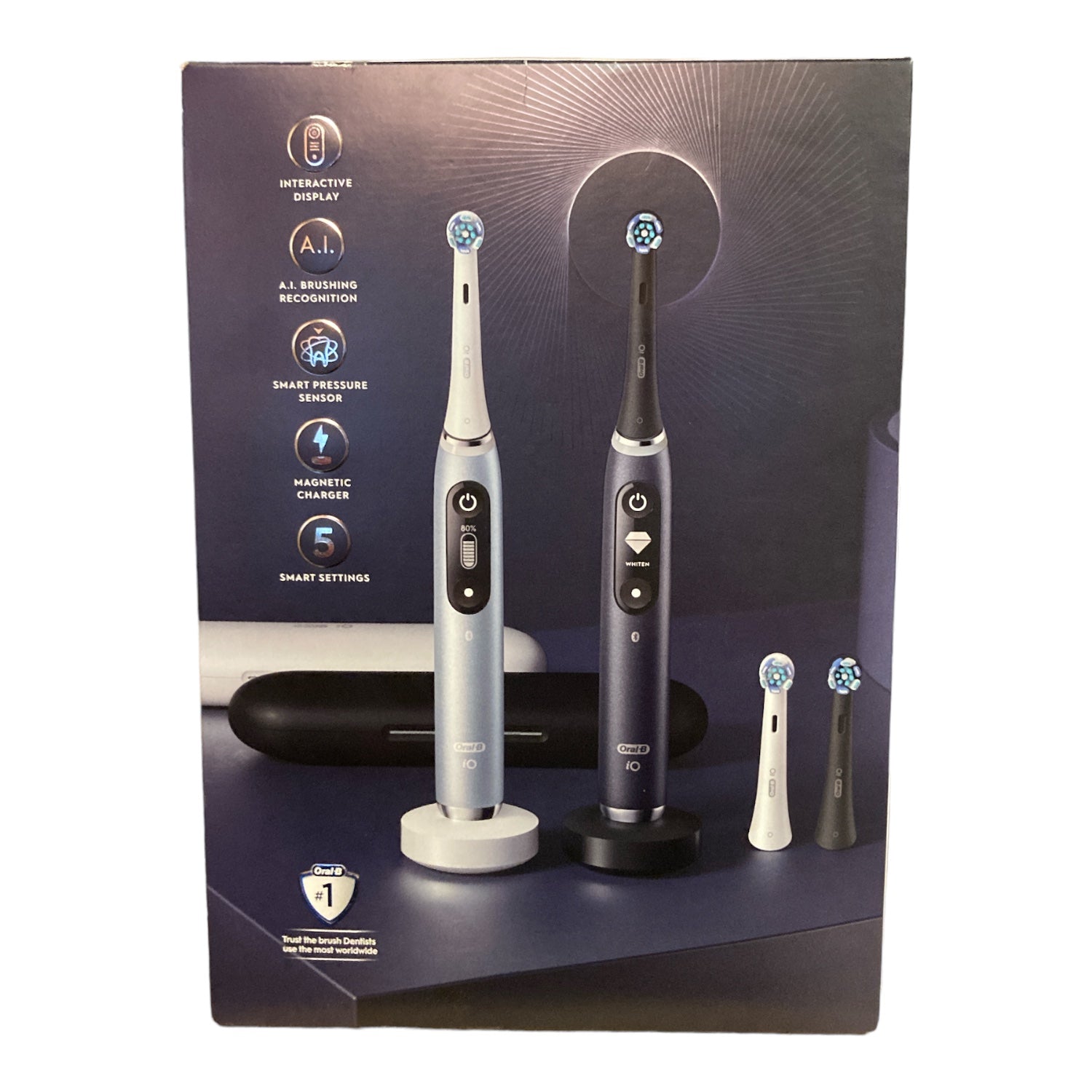 Oral-B iO Series 7 Electric Toothbrush Black Onyx & Aquamarine (2 Pack)