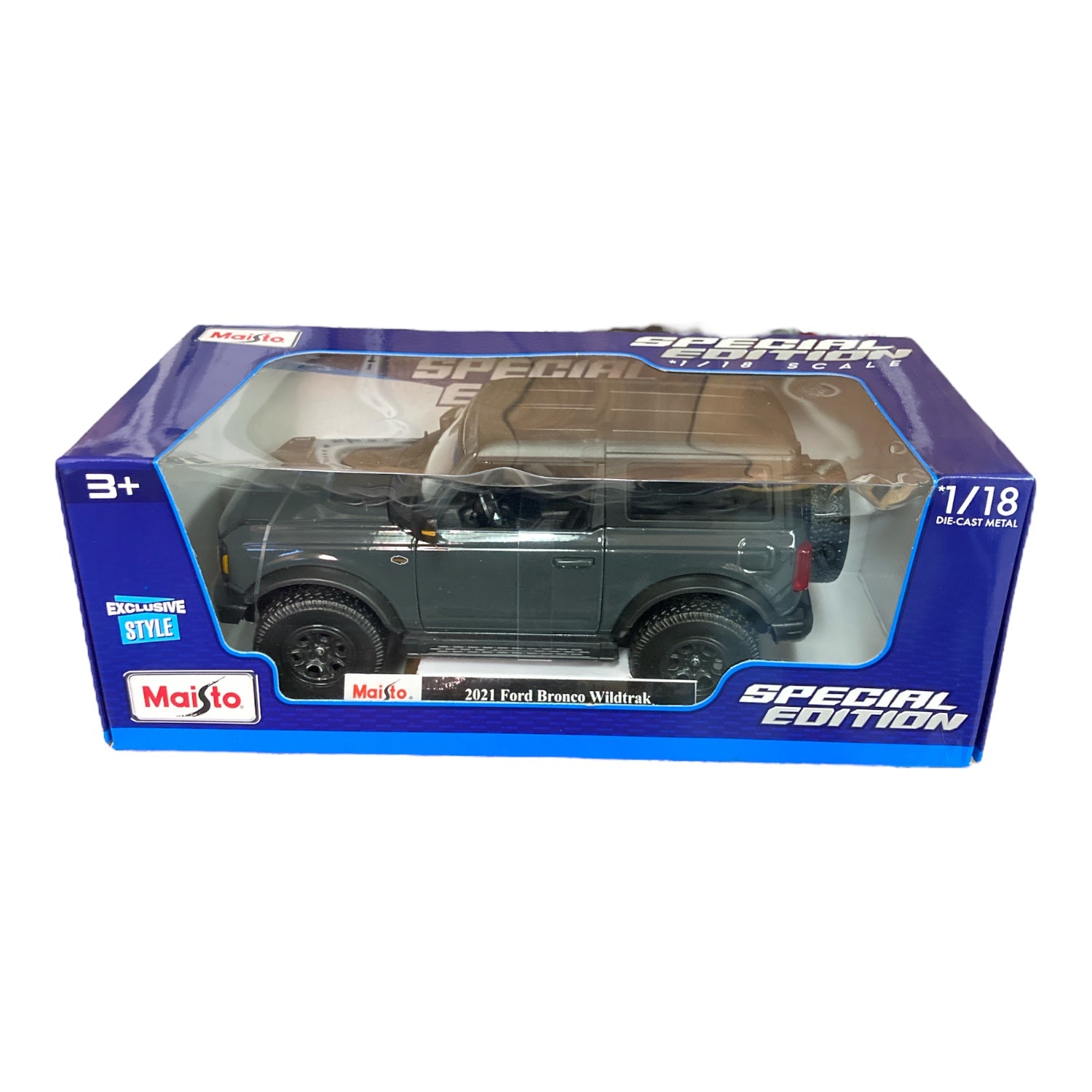 Maisto Special Edition 1:18 Scale 2021 Black Ford Bronco Wildtrak Diecast Model