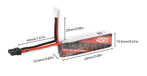 LAVA 2~4S 450mAh 75C Battery