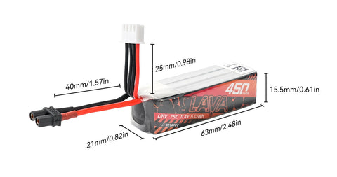 LAVA 2~4S 450mAh 75C Battery