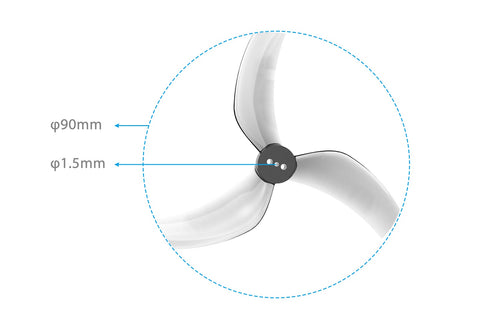 GemFan D90S 3-Blade Propellers(1.5mm Shaft)