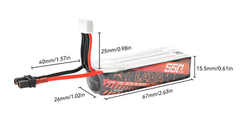 LAVA 2S/3S/4S 550mAh 75C Battery (2PCS)
