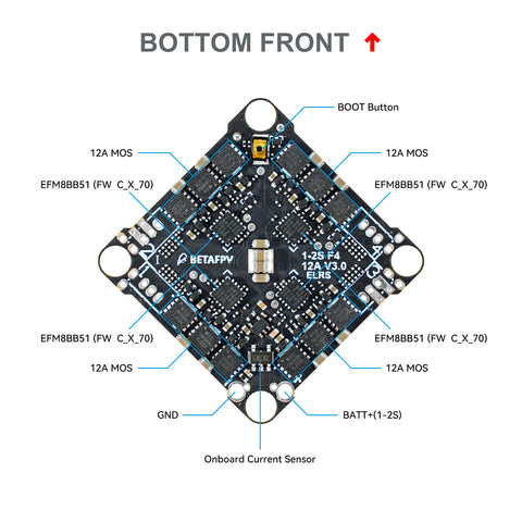 Controller di volo senza spazzole F4 1S 12A AIO 2023