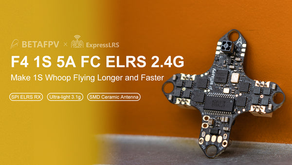 BETAFPV SPI ExpressLRS 2.4G F4 1S 5A AIO Brushless Flight Controller with 2.4GHz SMD Ceramic Antenna BT2.0 Connector for 65mm/75mm 1S FPV Brushless Whoop Drone 