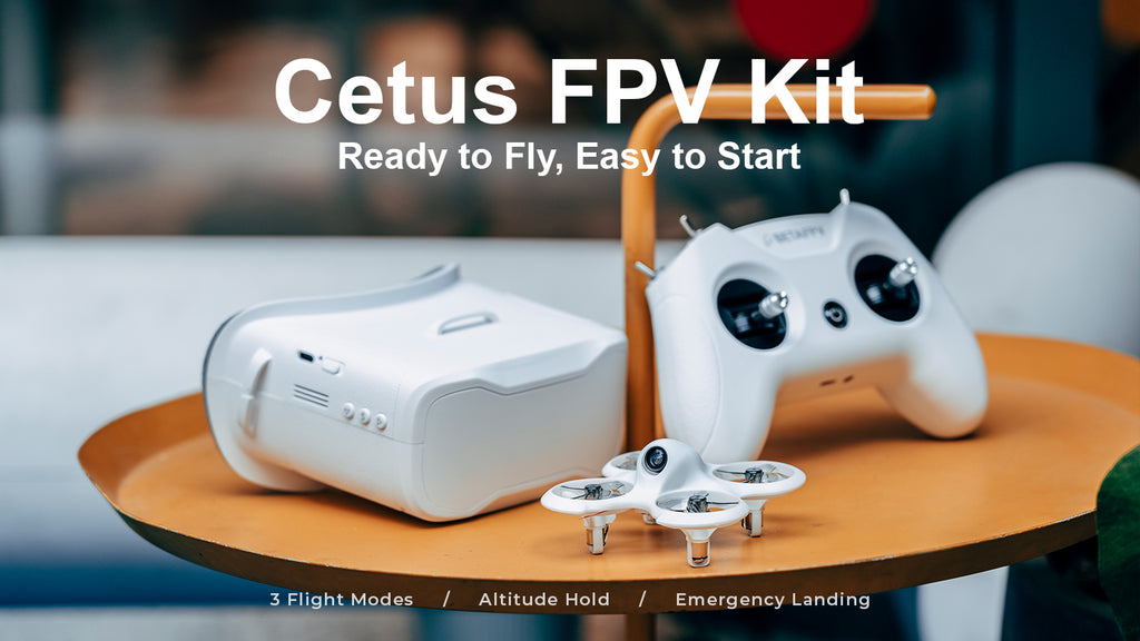 Cetus FPV Kit, Brushed Quadcopter, LiteRadio2 SE Transmitter, VR02 FPV Goggles, Altitude Hold, Beginner Friendly