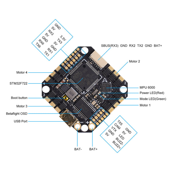 Toothpick F722 2-6S AIO Brushless Flight Controller 35A(BLHeli_S)