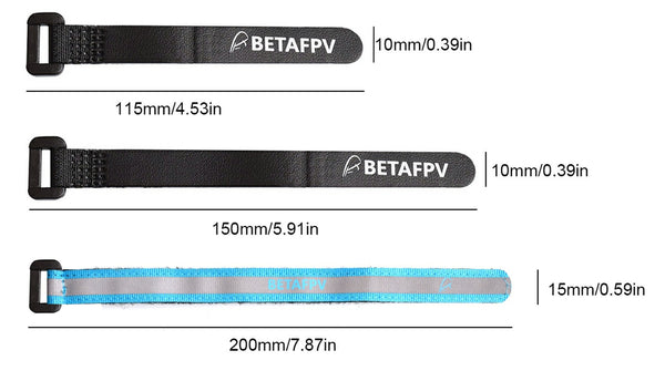 3-Pack Black Lipo Battery Tie Down Straps For RC Plane, Helicopter, Quadcopter, Drone