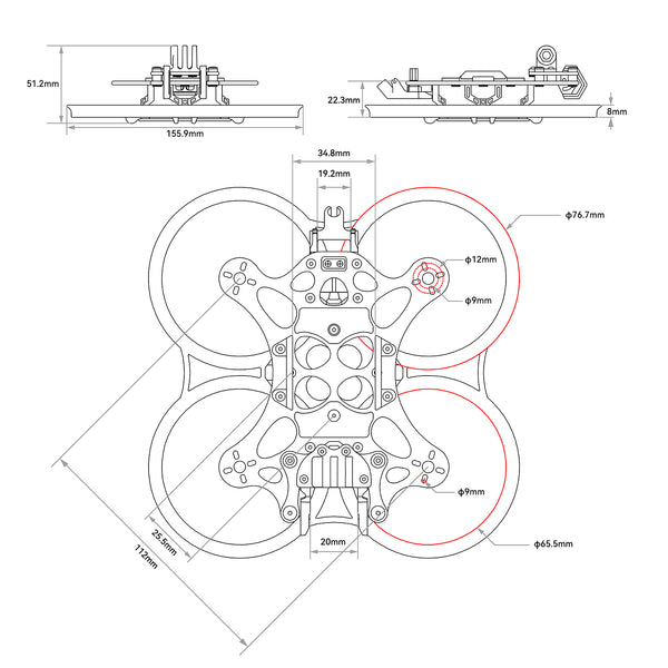 Pavo25 V2 Brushless Whoop Frame