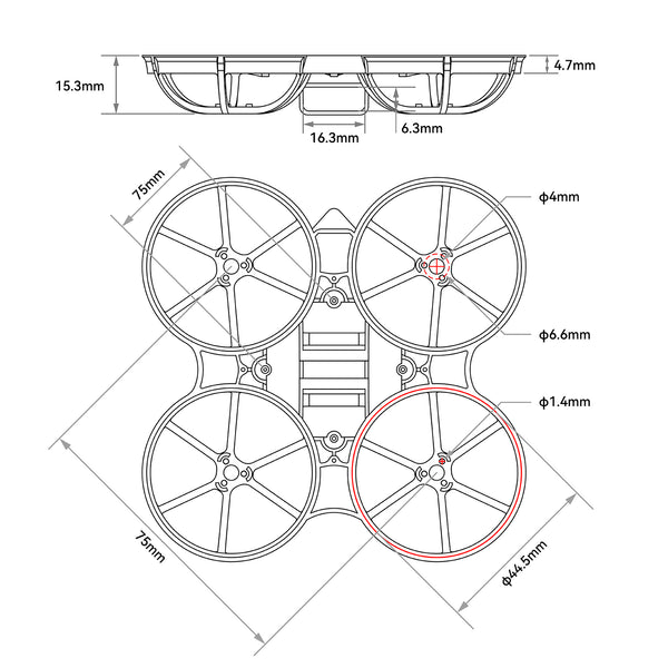 Meteor75 Air Brushless Whoop Frame