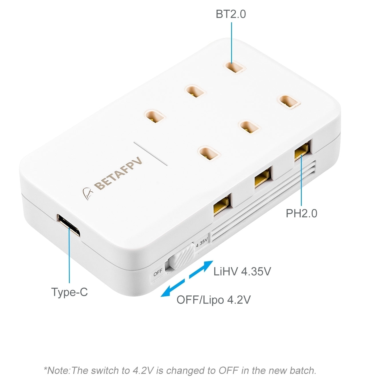 BetaFPV 6 Port 1S Charger Board V2 7 6 port 1s charger and adapter specification