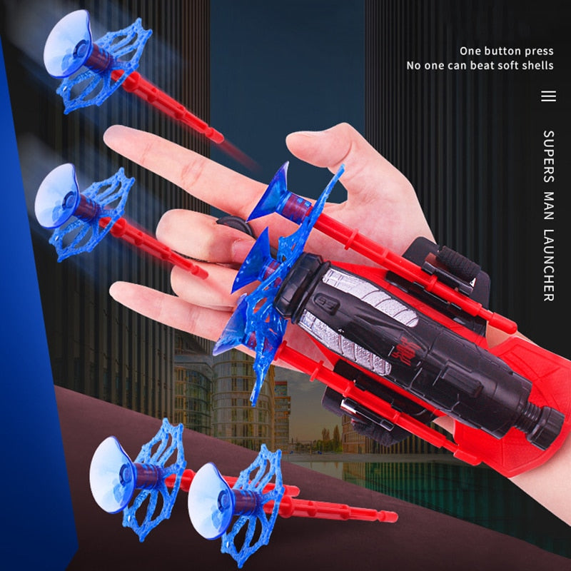 Genuine Disney Spiderman Wrist Launcher Safety Soft Bullet Gun Toy Cartoon Anime Figure Marvel Spider Man Cosplay Toys Kids Gift