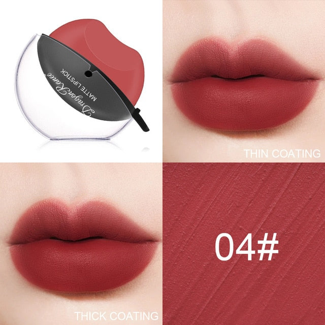 Lip-shaped Lipstick Makeup Temperature Color Changing Lazy Lipstick Velvet Matte Moisturizing Lip Gloss Waterproof Non-stick Cup