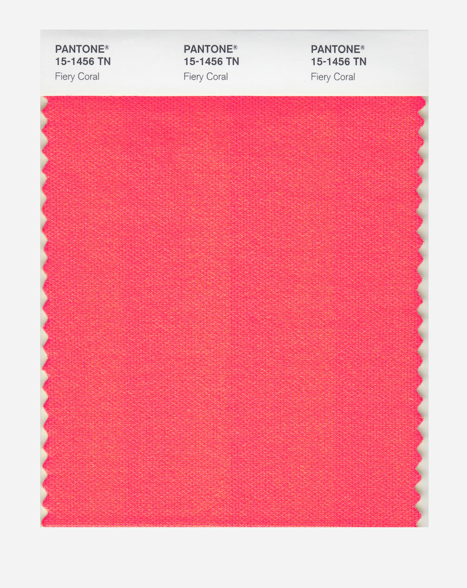 Pantone Nylon Brights Swatch Card 15-1456 TCX (Fiery Coral)