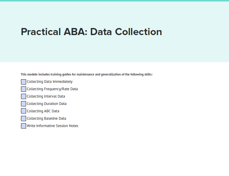 Practical ABA: Collecting Data: Digital Download