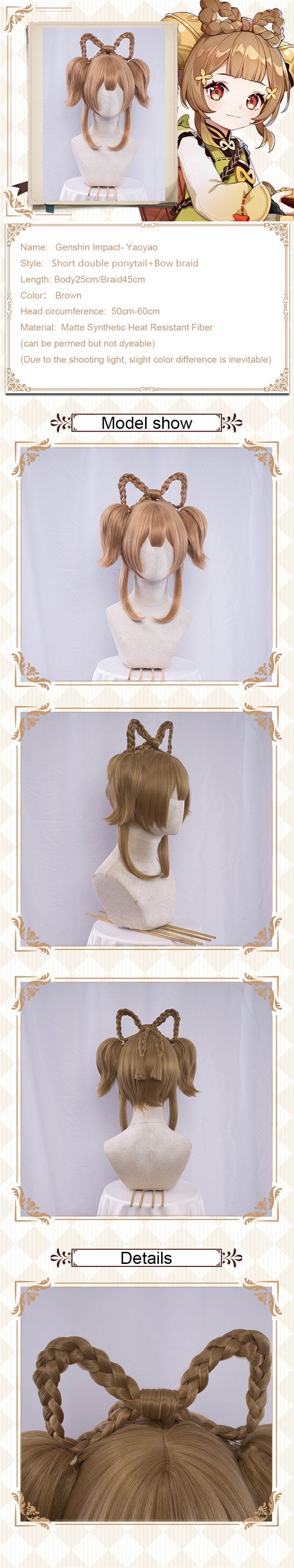 Uwowo Game Genshin Impact Yaoyao Cosplay Wig 25cm Brown Short Hair 14 Uwowo Game Genshin Impact Yaoyao Cosplay Wig 25cm Brown Short Hair -Uwowocosplay Shop 0 01 c6523eb5 e6dc 4ffa acdc e14b1ae79804