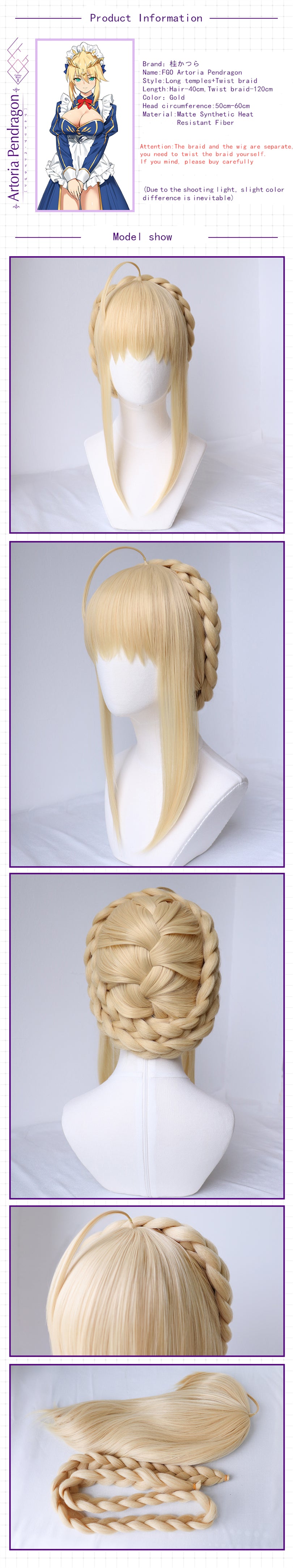 UWOWO Fate Grand Order/FGO Artoria Pendragon (Lancer) Cosplay Wig 40cm Gold Wig 12 UWOWO Fate Grand Order/FGO Artoria Pendragon (Lancer) Cosplay Wig 40cm Gold Wig -Uwowocosplay Shop 1 3349e34f 12fa 4f4d 8e08 f716f81f7157
